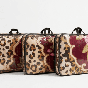 Luxury Mink Blanket – Heavy Soft Winter Blanket for Double & King Bed | Floral Leopard Printed Rasai Pakistan - Pack of 01 - Multicolor